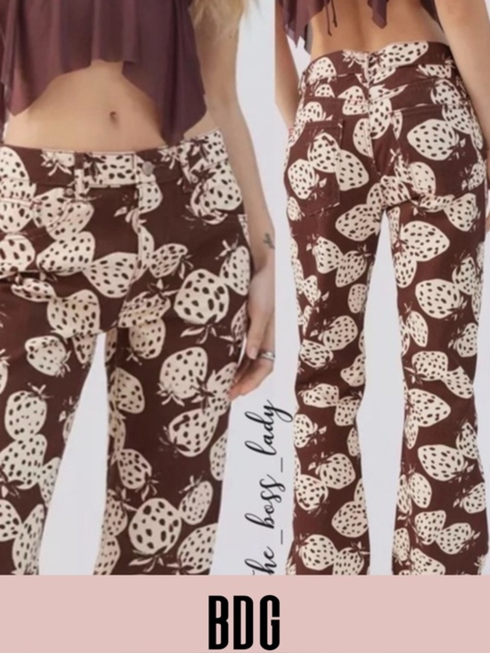 BDG pants Urban Outfitters jeans flare 26 print